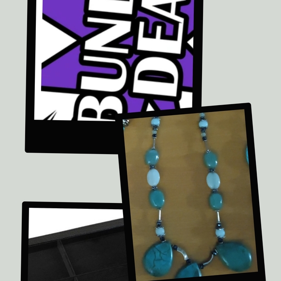 Turquoise and White Beaded Necklace